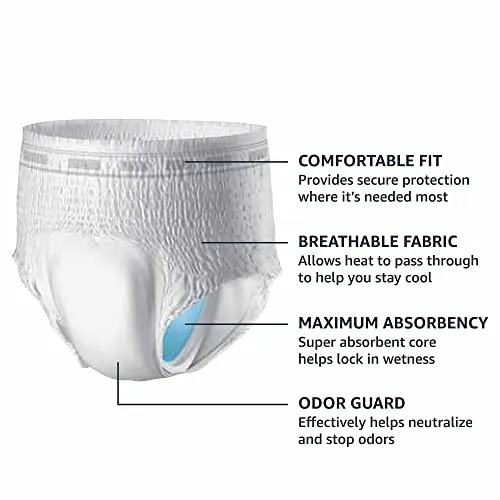Amazon Basics Incontinence Underwear for Men, Maximum Absorbency, Extra Large, 48 Count, 3 Packs of 16 (Previously Solimo)
