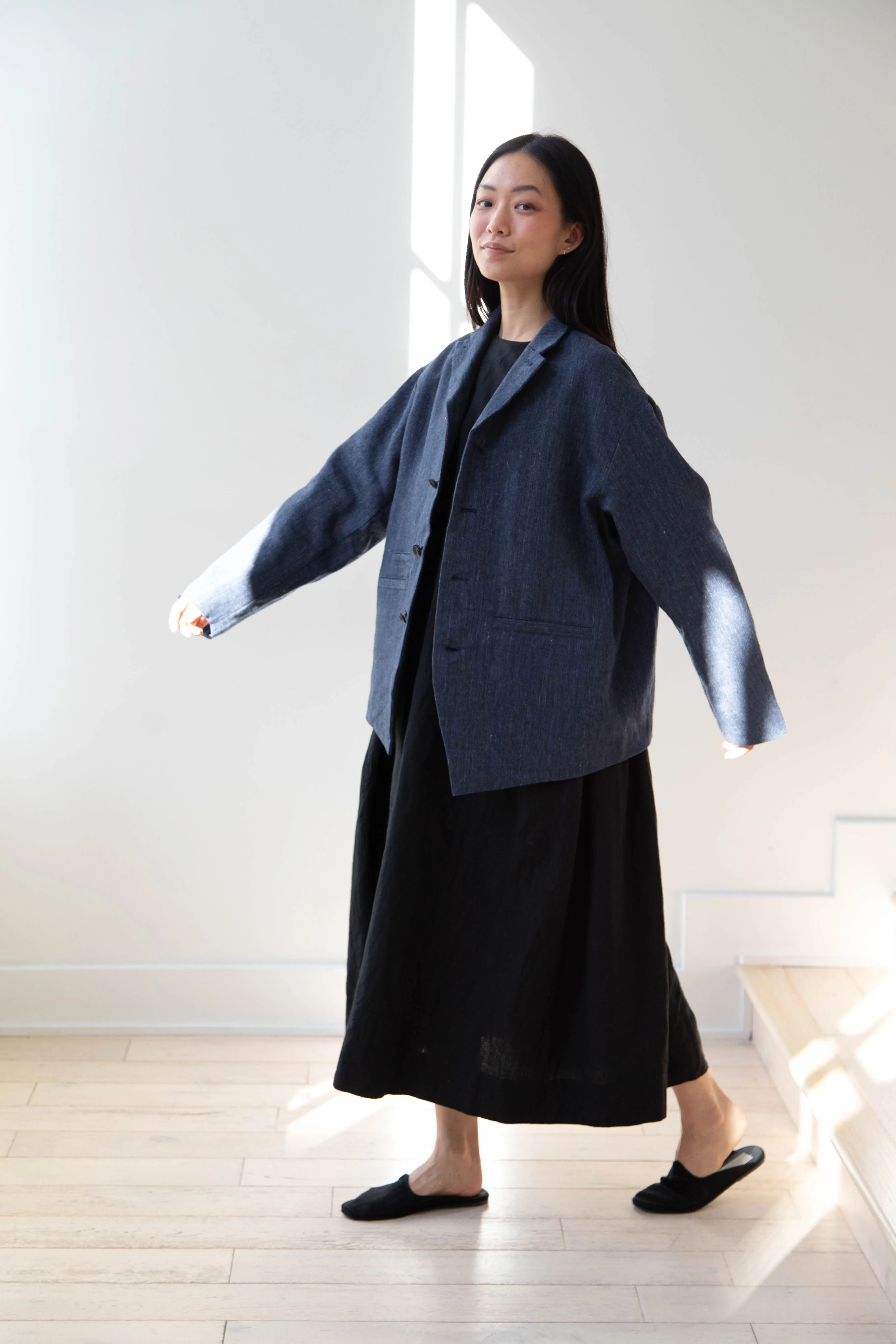 Aseedonclöud | Sankayo Jacket in Indigo Denim Wool