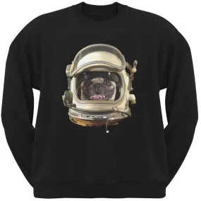 Astronaut Pug Black Adult Pullover Hoodie