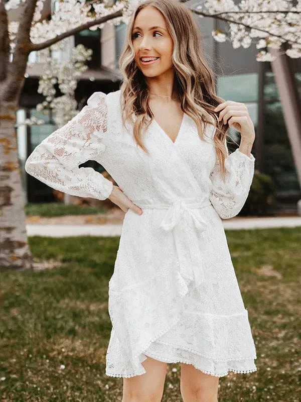 Autumn Lace Mini Dress
