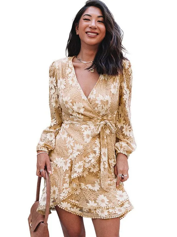 Autumn Lace Mini Dress