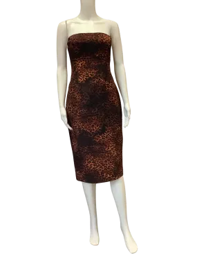 Black Halo Women's Dress Midi Animal Print Size: 8 New W/Tags