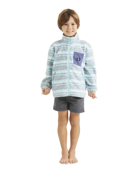 Boys Heritage Zipped Sherpa Fleece Sweatshirt in Marine Blue