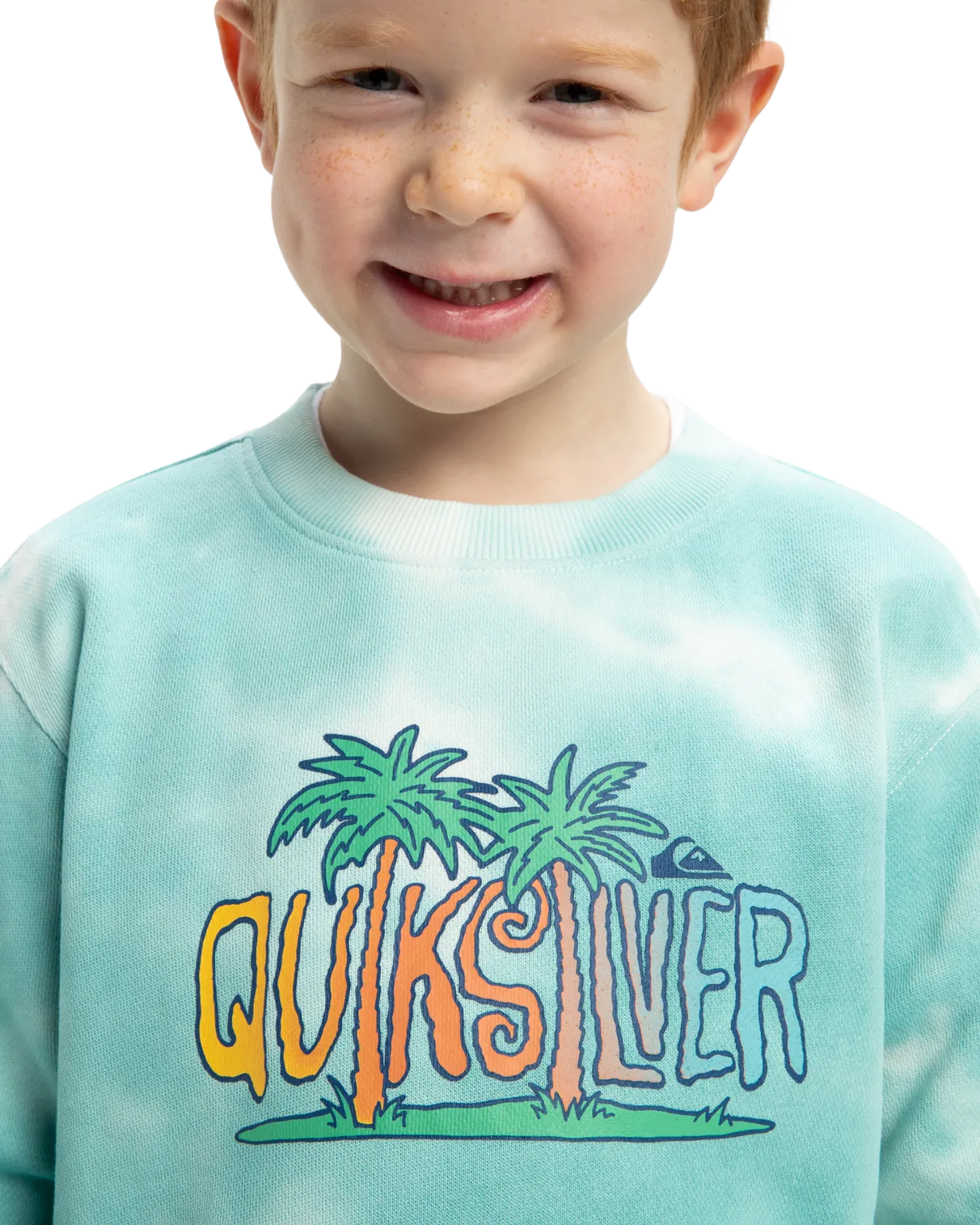 Boys Tie Dye Crew Sweatshirt in Marine Blue