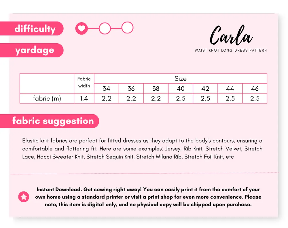 CARLA - Formal Dress Pattern
