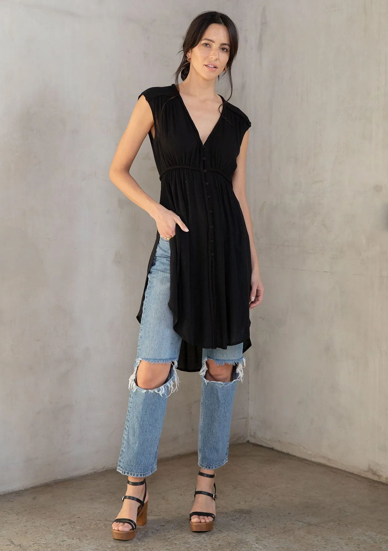 Cassia Braided Tunic Top