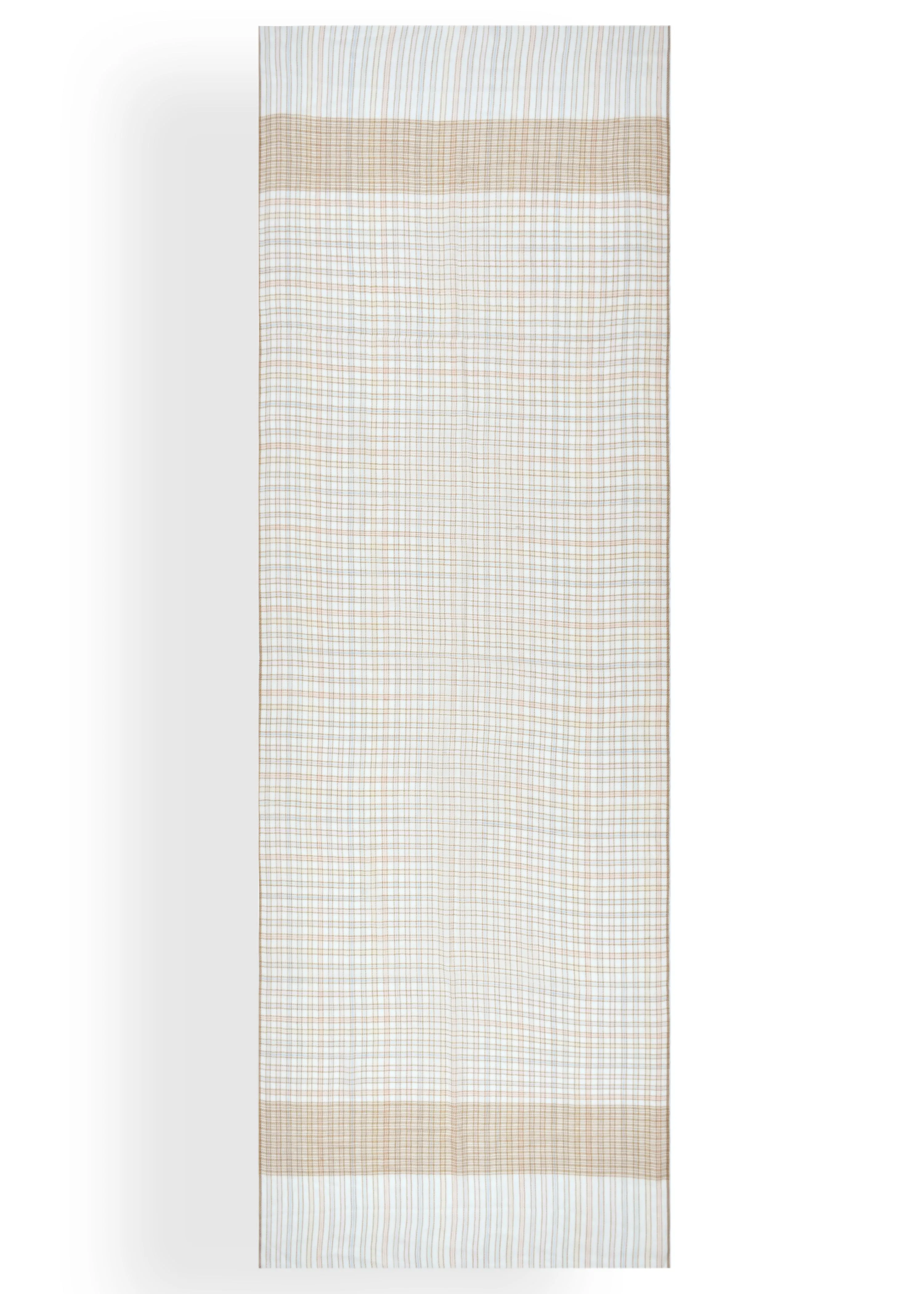 Check with Stripe Border in Merino