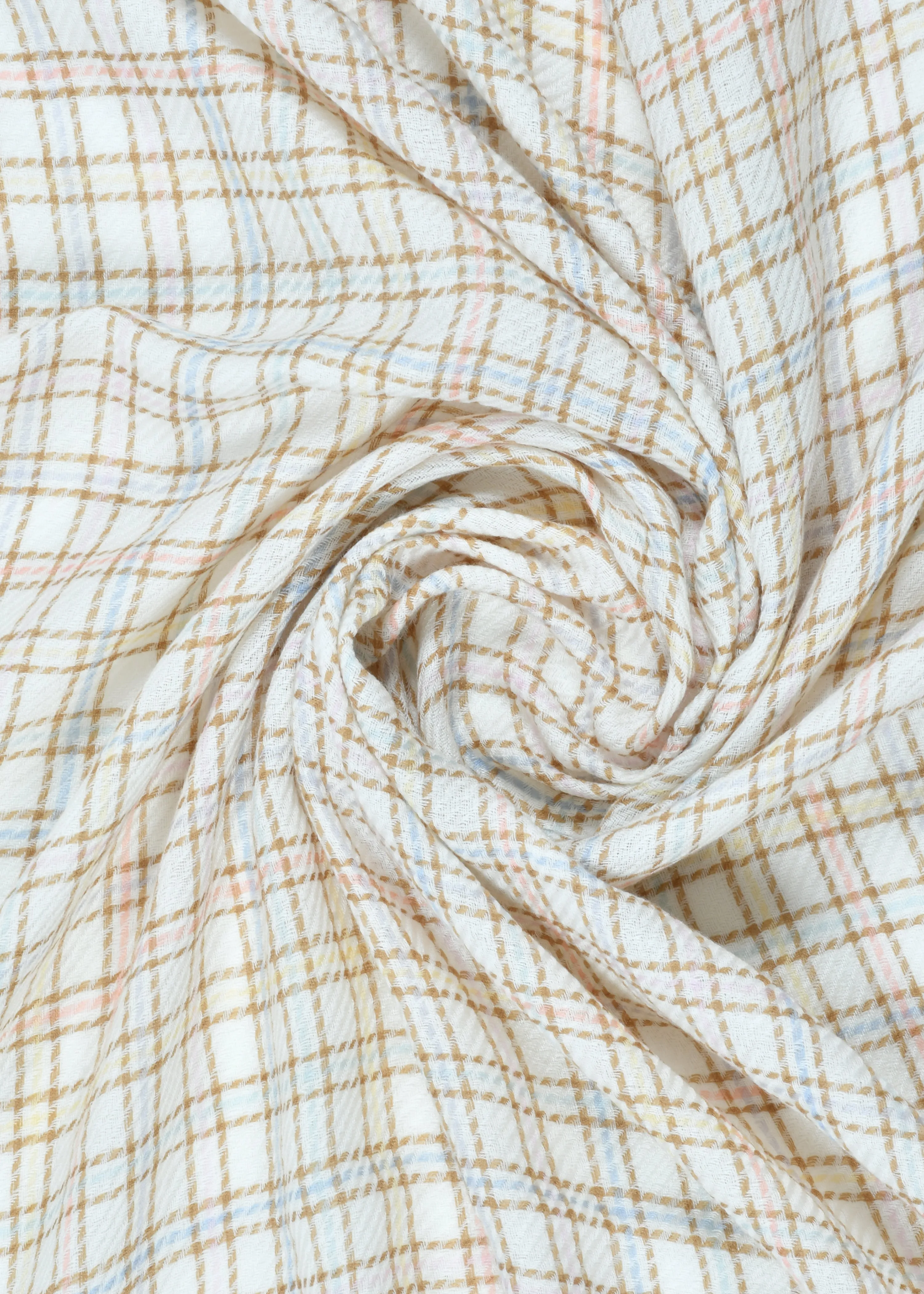 Check with Stripe Border in Merino