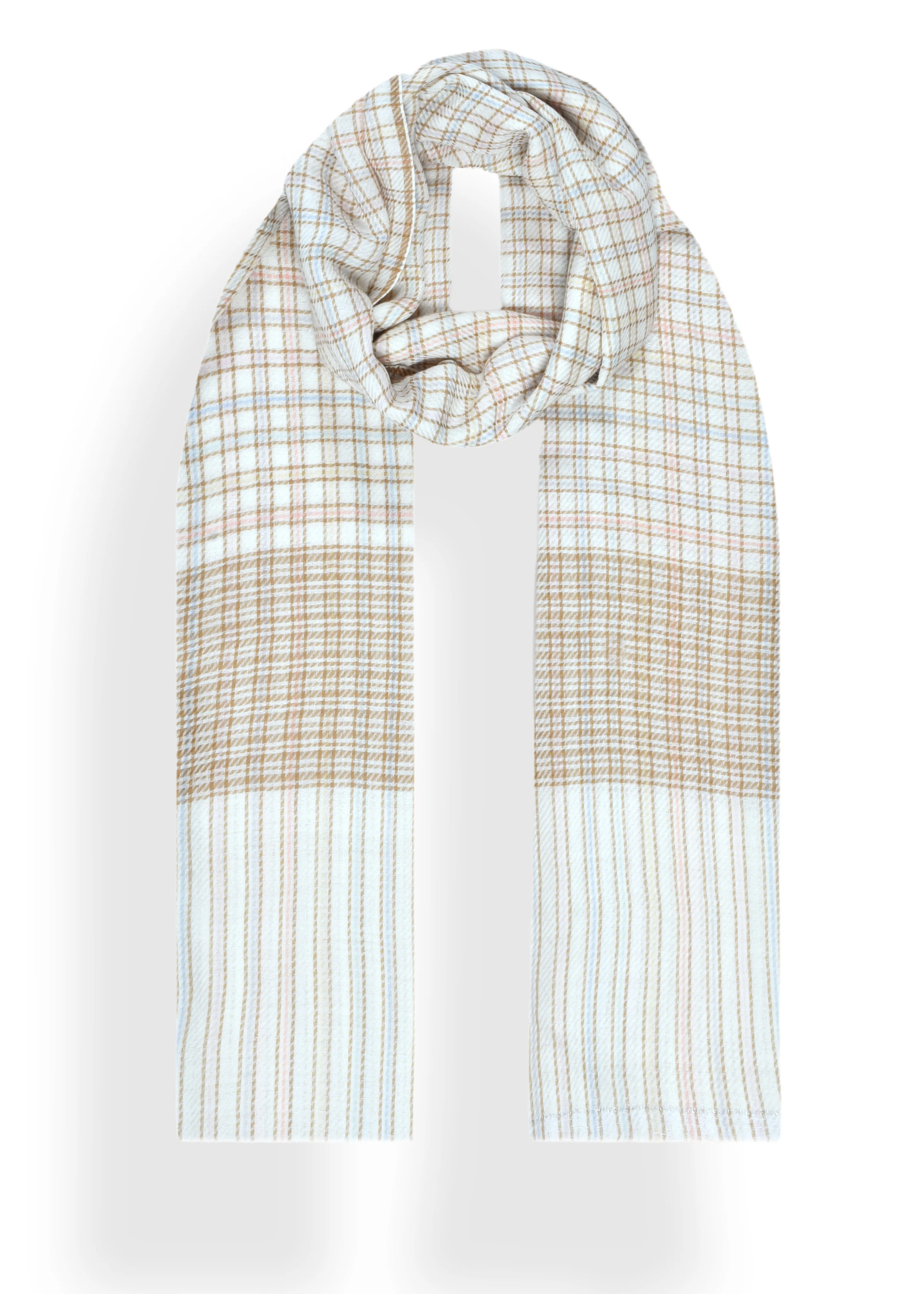 Check with Stripe Border in Merino