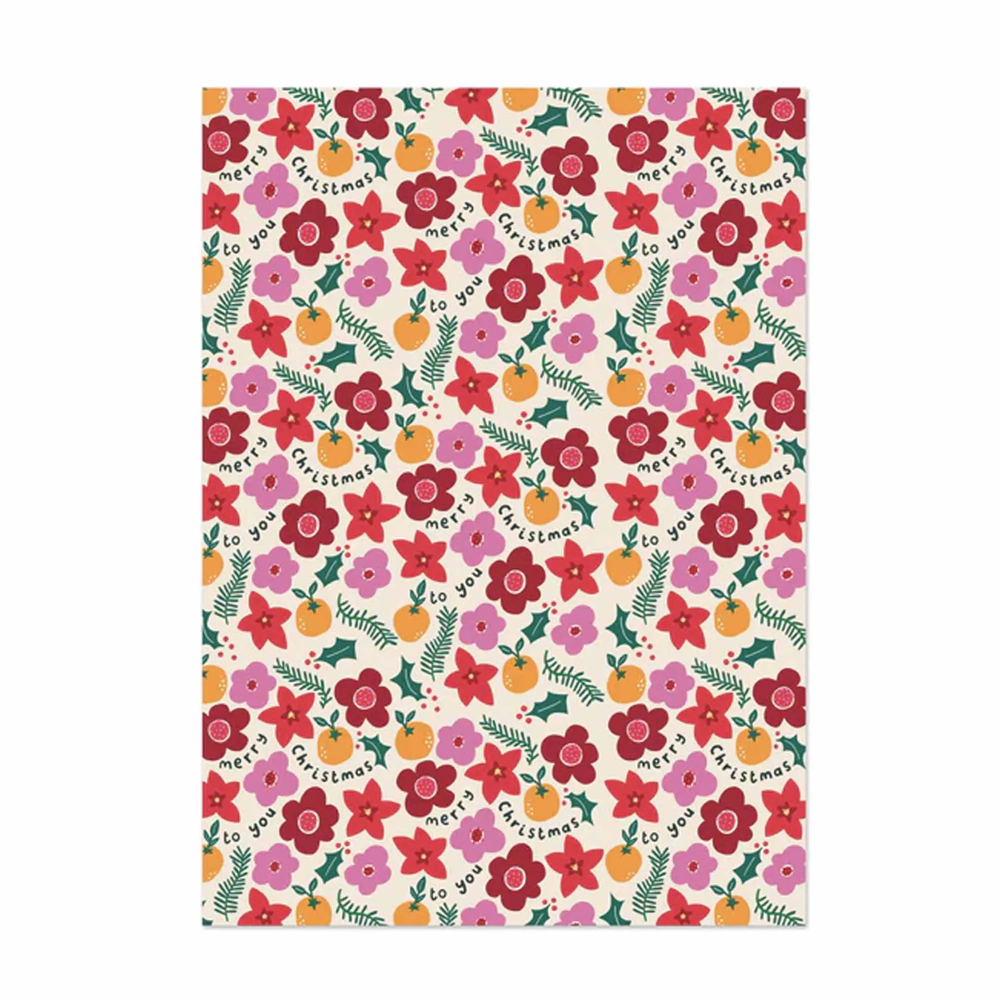 Christmas Floral Wrapping Paper