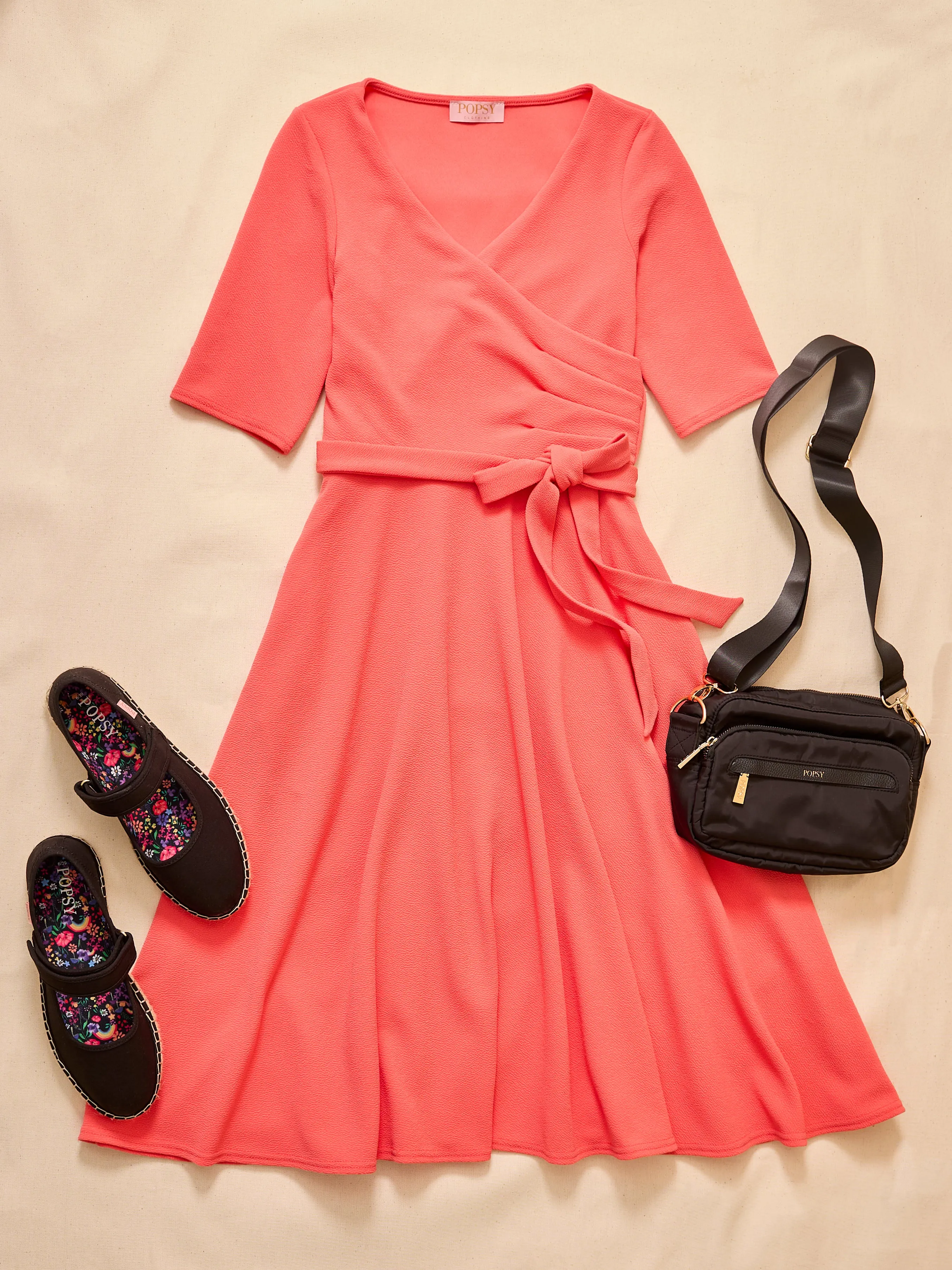 Coralie Coral Swing Dress