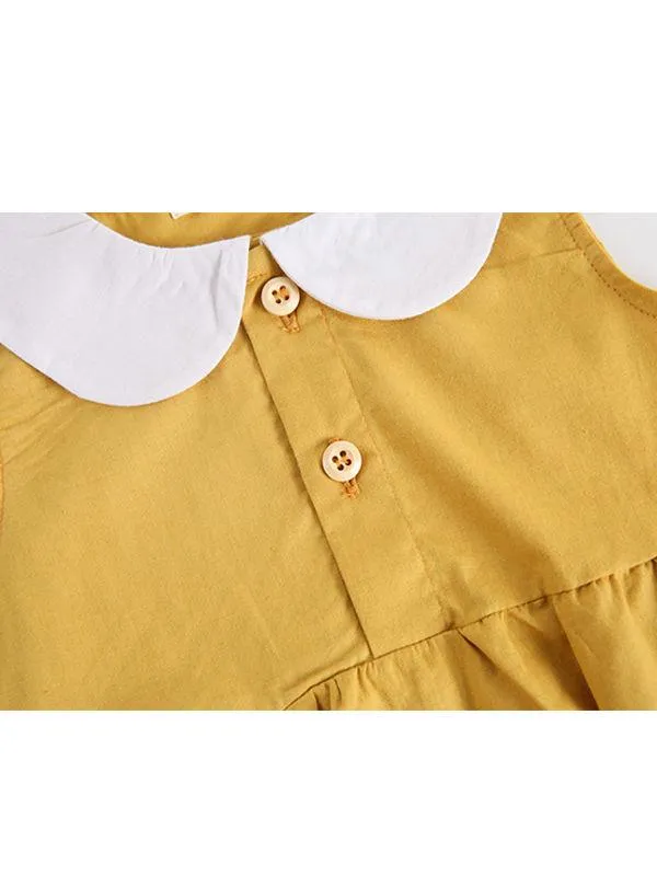 Cute Peter Pan Collar Cotton Baby Girls Romper