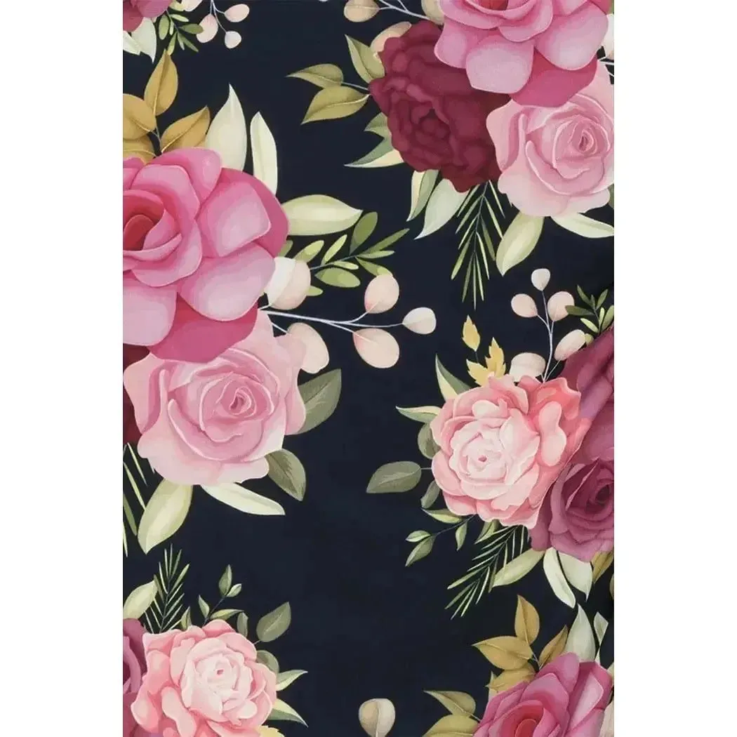 Elsie Dress - Pink Flowers on Navy