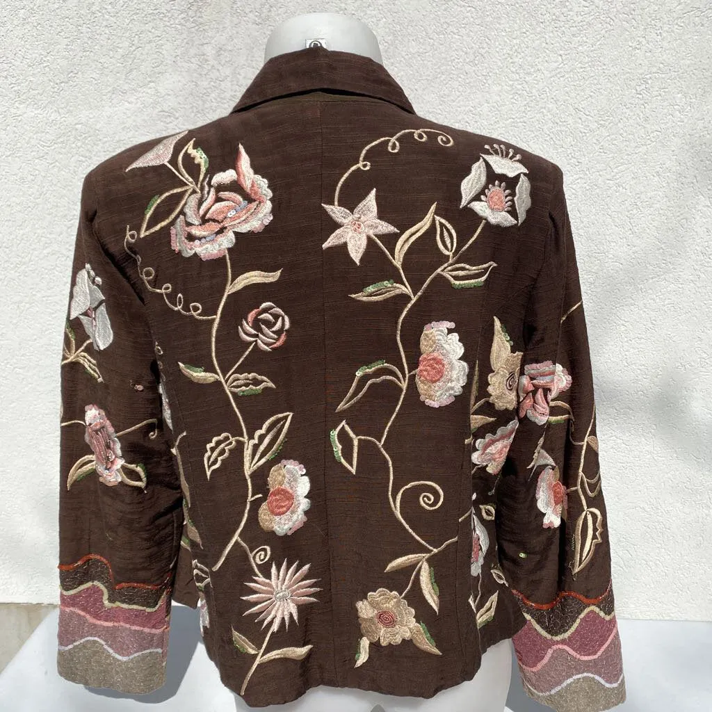 Entice Sequin embroidered vintage blazer M