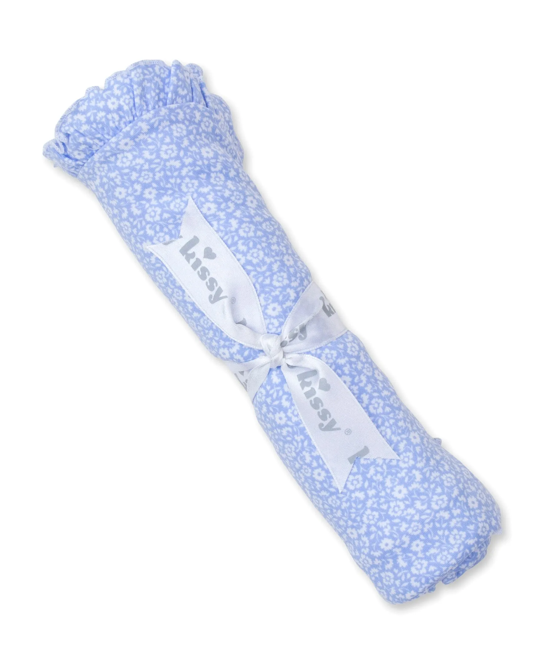 Fall Flower Patch Blanket - Light Blue