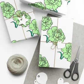 Gift Wrap Papers - Green Carnation Pattern for Any Occasion