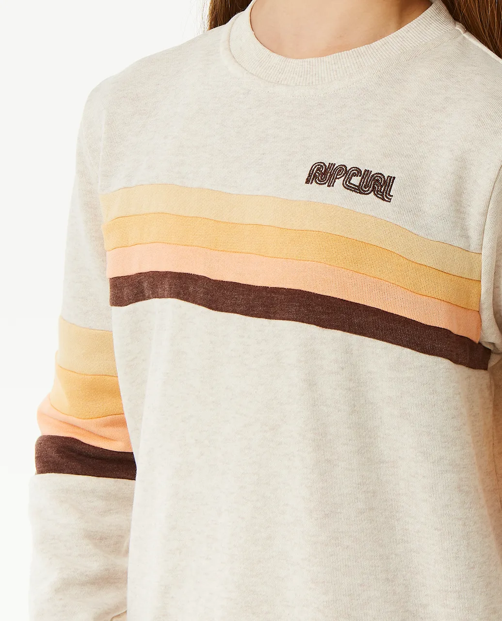 Girls Revival Pannelled Sweatshirt in Oatmeal Marle