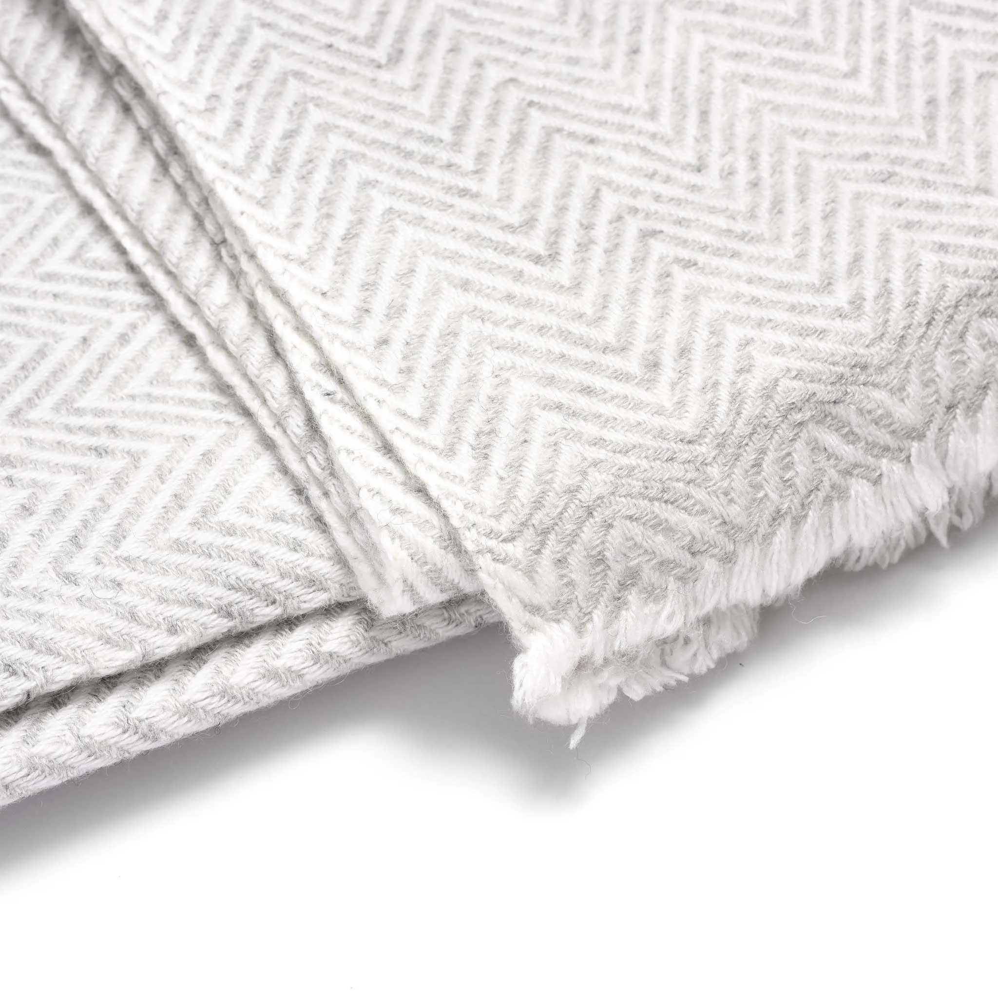 Herringbone Wool Throw from Kashmir