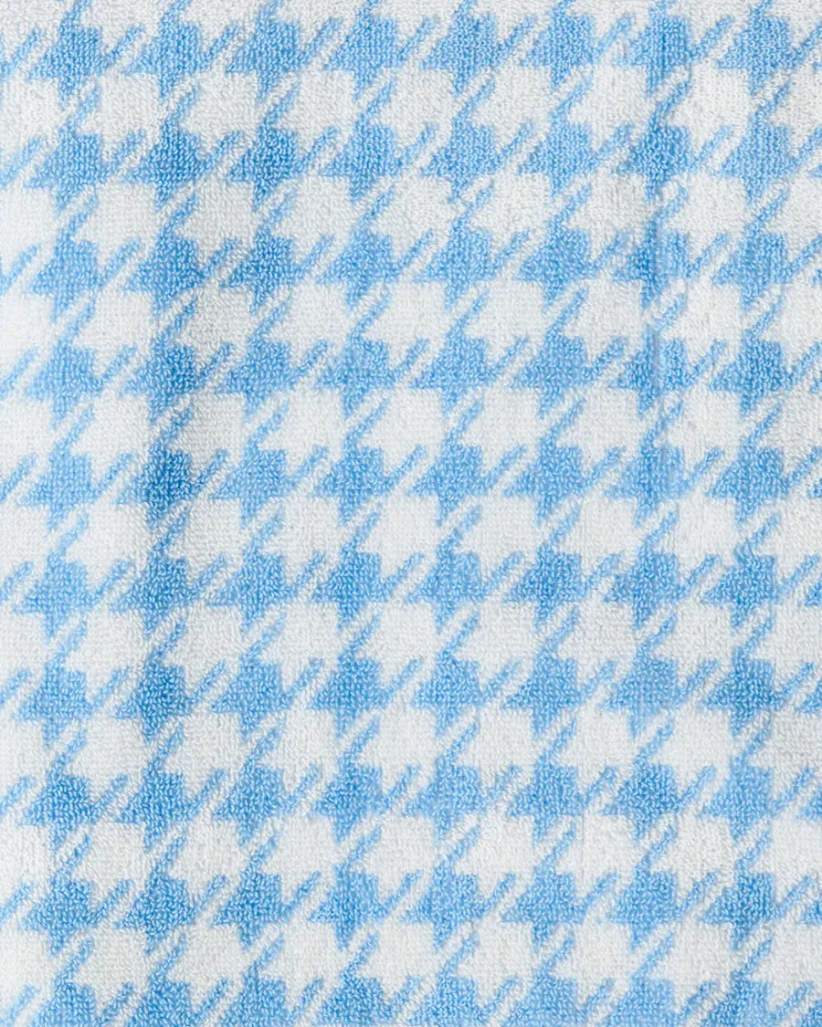 Houndstooth Blue Terry Baby Towel