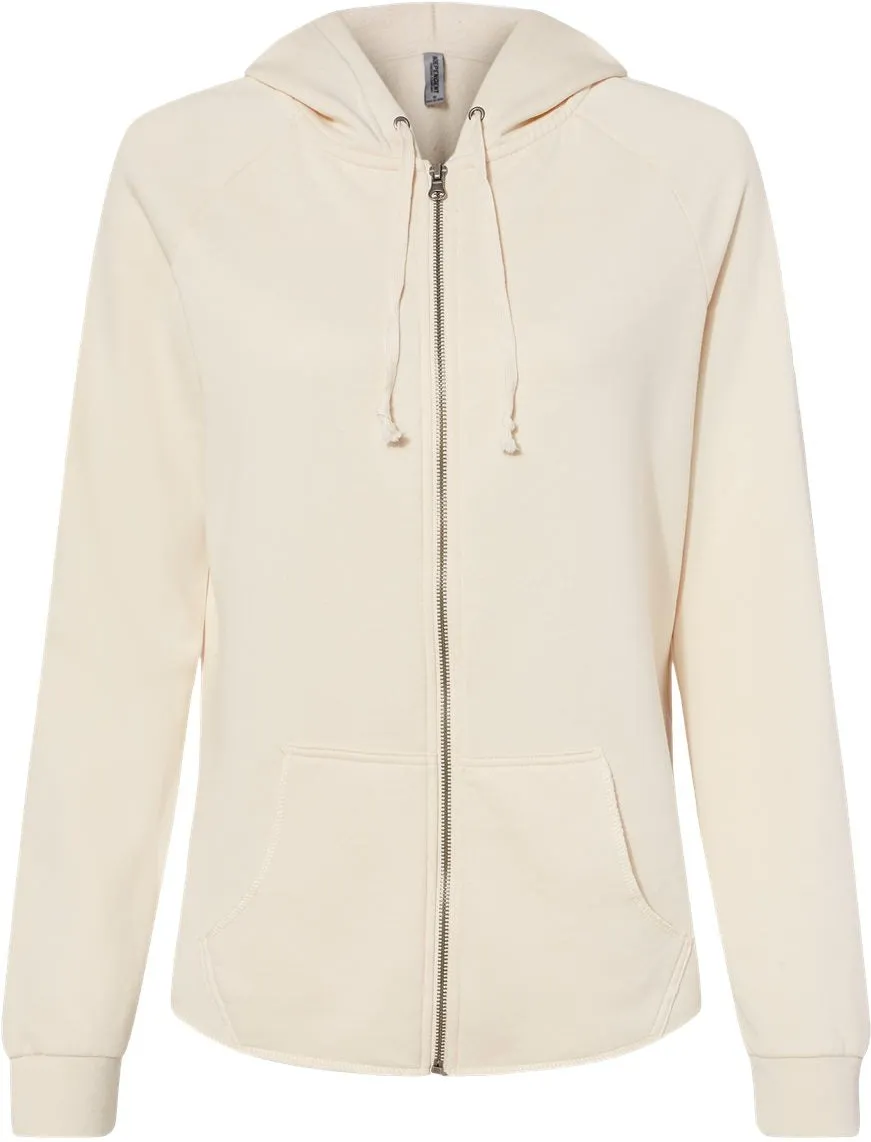 Independent Trading Co. Ladies California Wave Wash Full-Zip Hooded Sweatshirt 