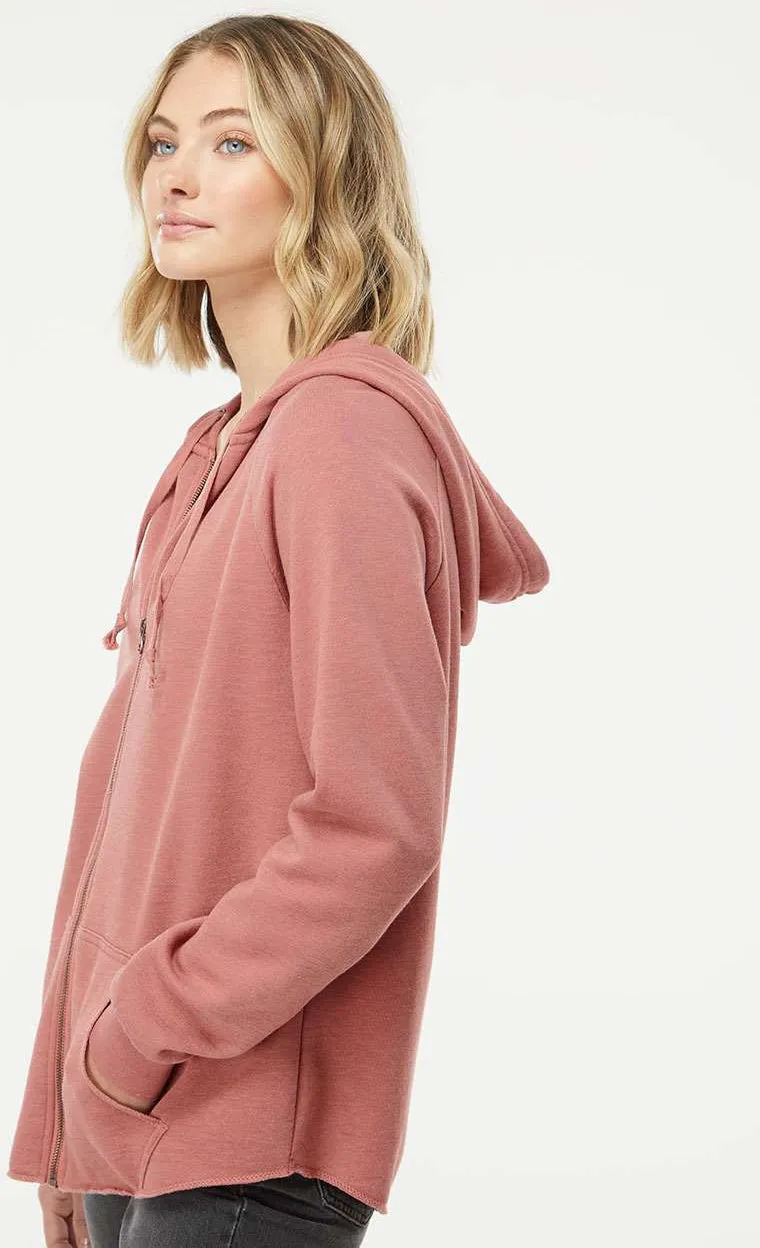 Independent Trading Co. Ladies California Wave Wash Full-Zip Hooded Sweatshirt 