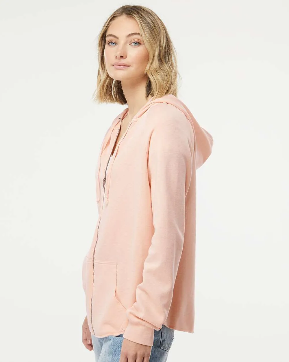 Independent Trading Co. Ladies California Wave Wash Full-Zip Hooded Sweatshirt 