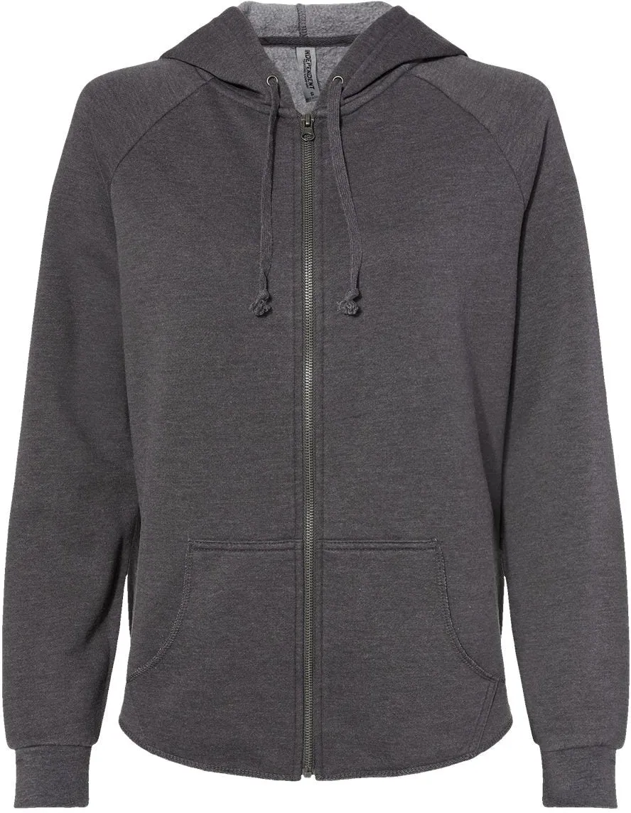 Independent Trading Co. Ladies California Wave Wash Full-Zip Hooded Sweatshirt 