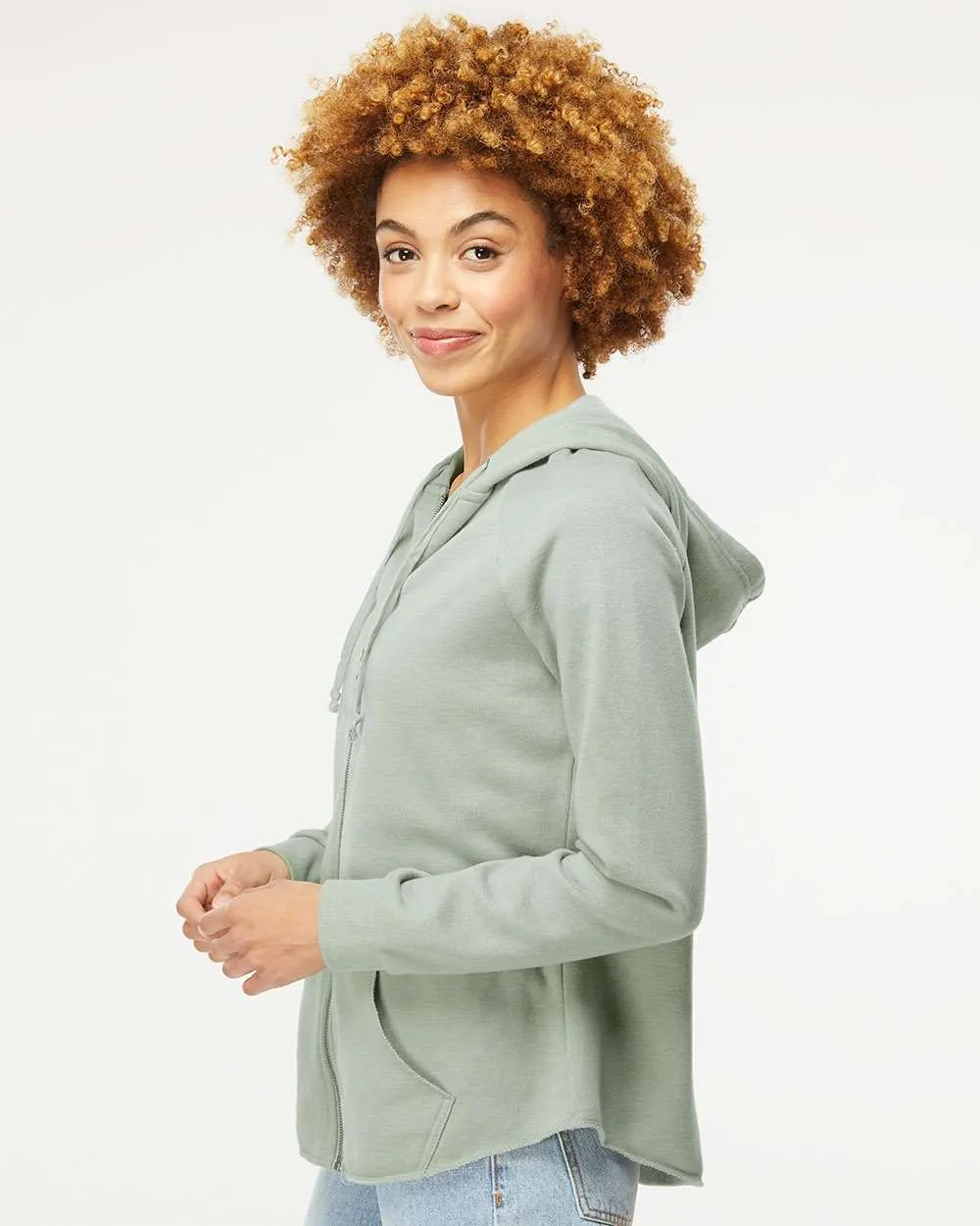 Independent Trading Co. Ladies California Wave Wash Full-Zip Hooded Sweatshirt 