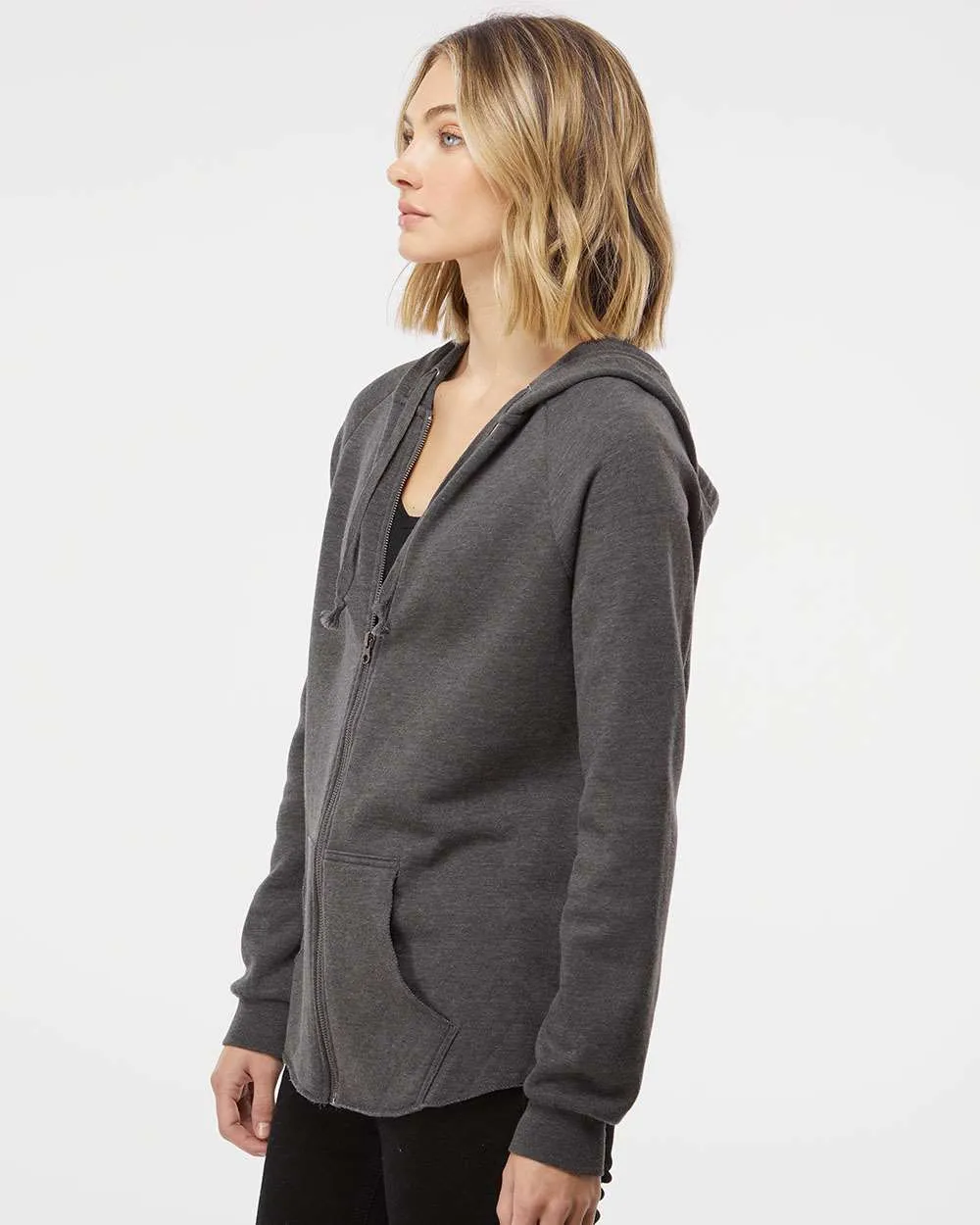 Independent Trading Co. Ladies California Wave Wash Full-Zip Hooded Sweatshirt 
