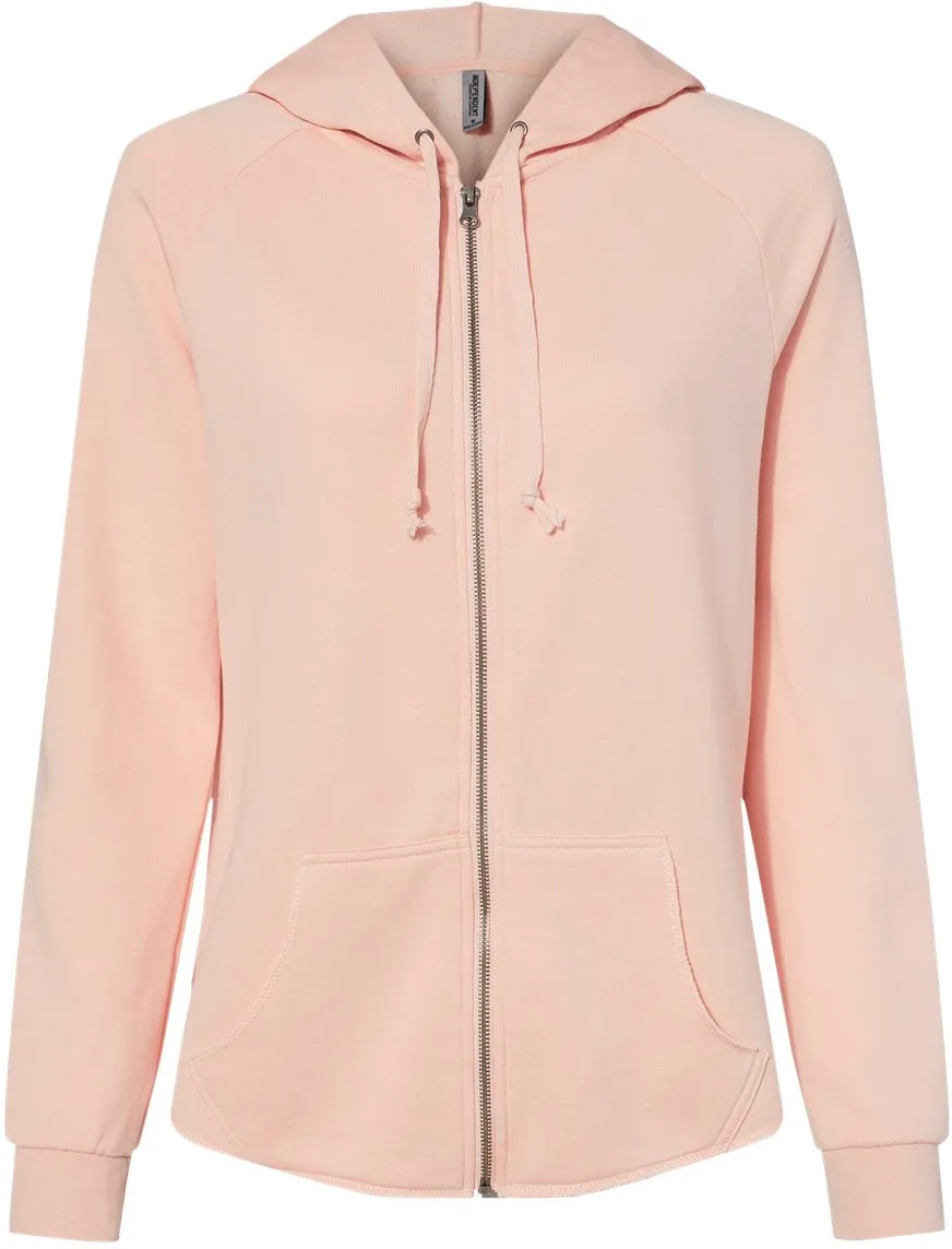 Independent Trading Co. Ladies California Wave Wash Full-Zip Hooded Sweatshirt 