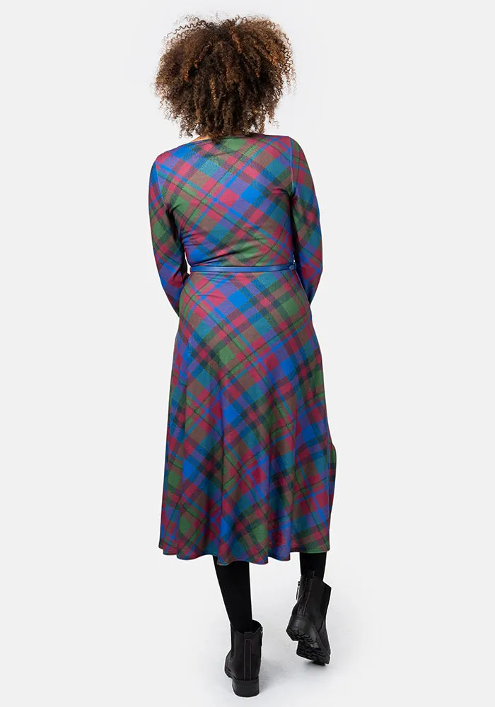 Kirby Winter Check Print Midi Dress