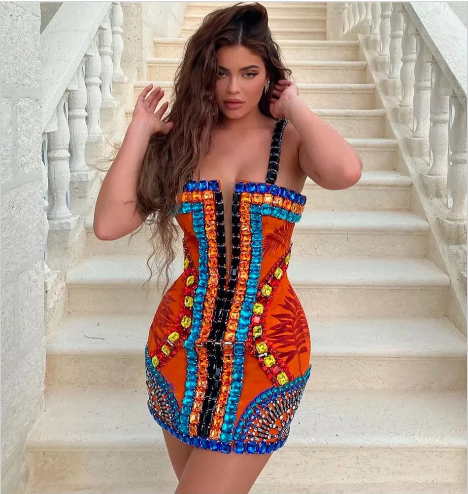 Kylie Diamond Mini Bandage Dress