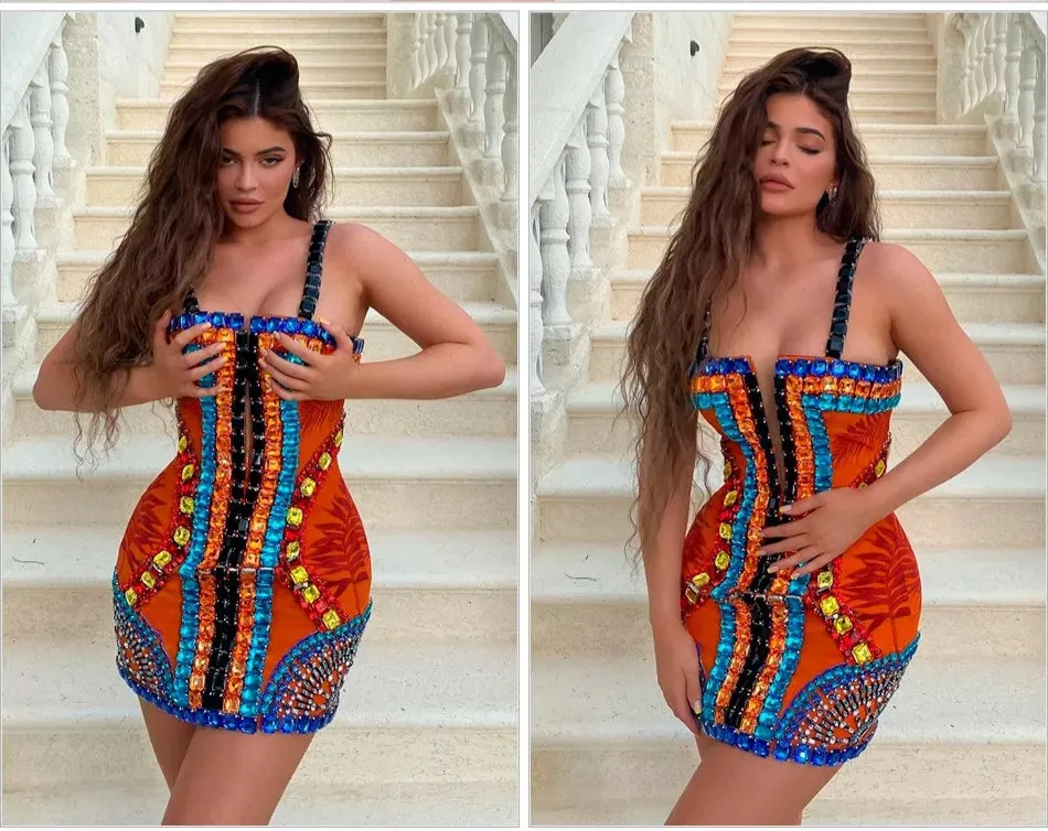 Kylie Diamond Mini Bandage Dress