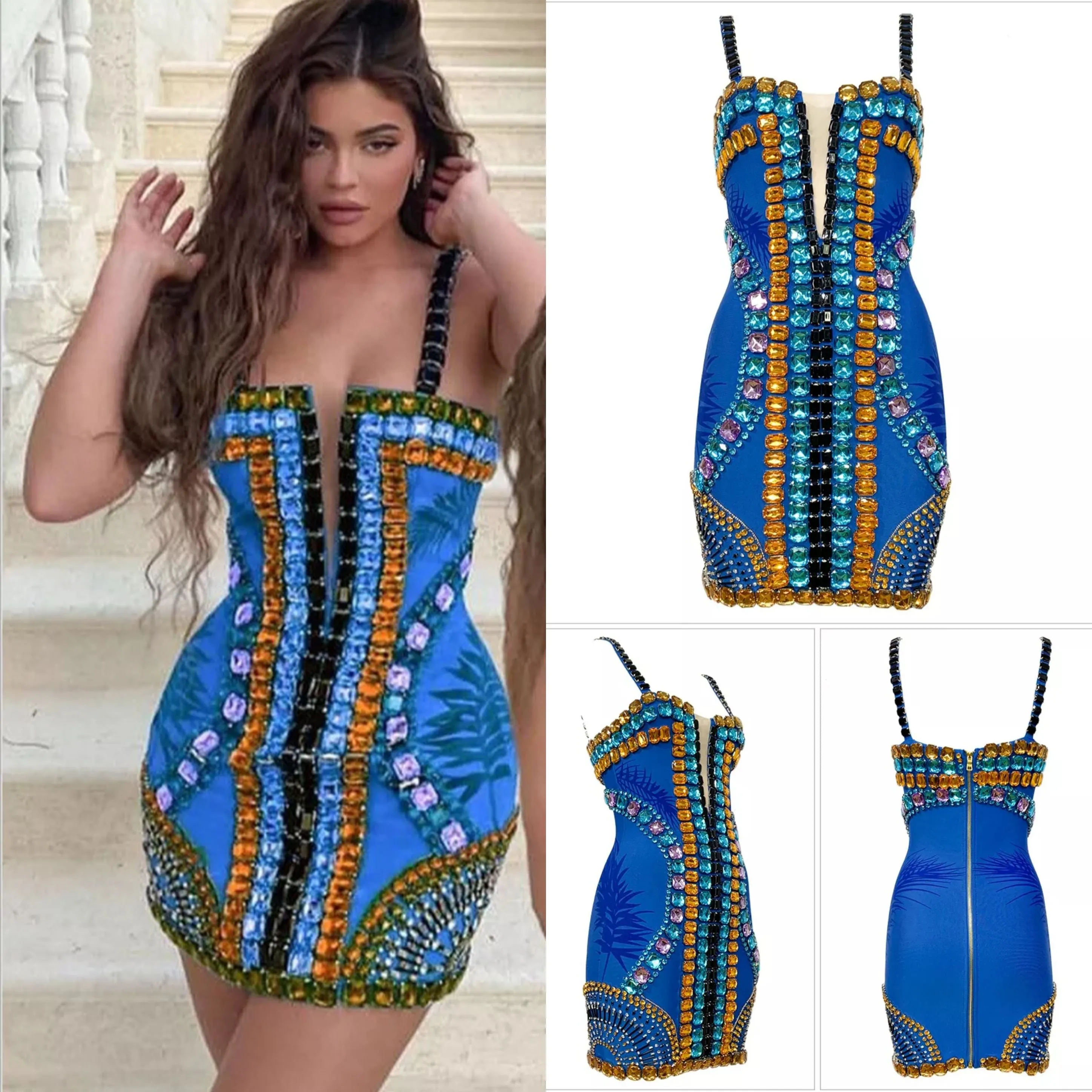 Kylie Diamond Mini Bandage Dress