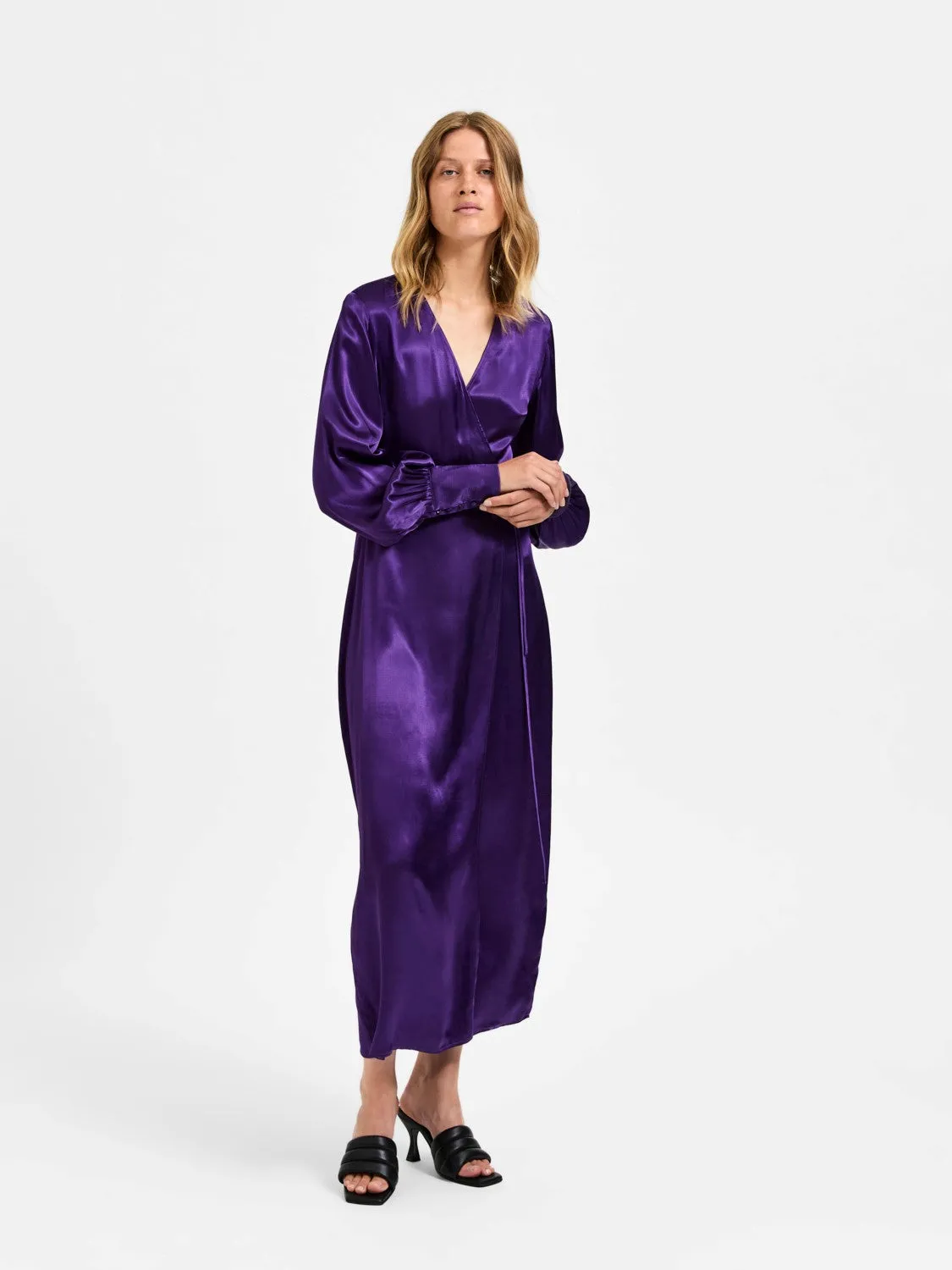 Lyra Ls Ankle Wrap Dress - Acai