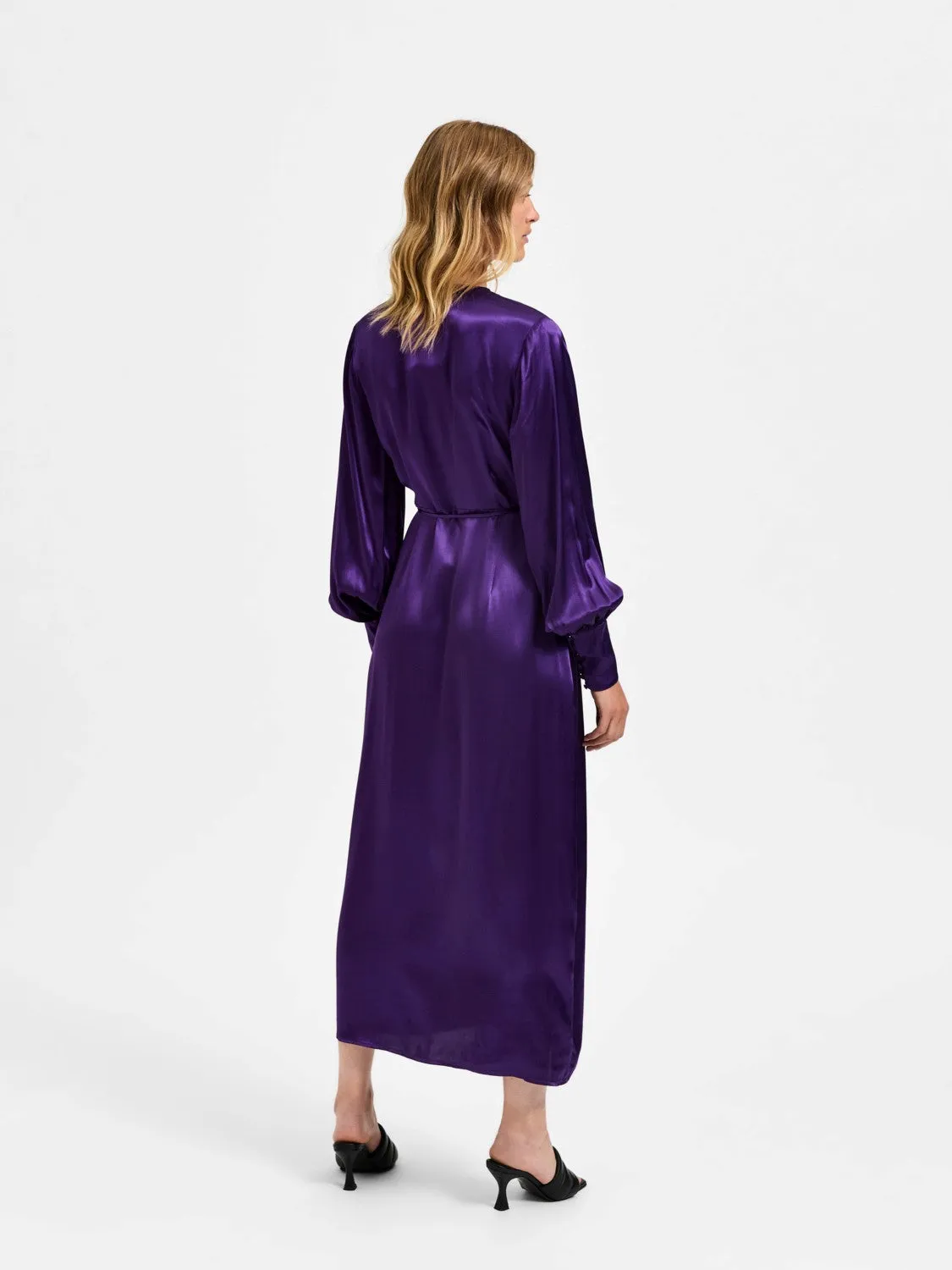 Lyra Ls Ankle Wrap Dress - Acai