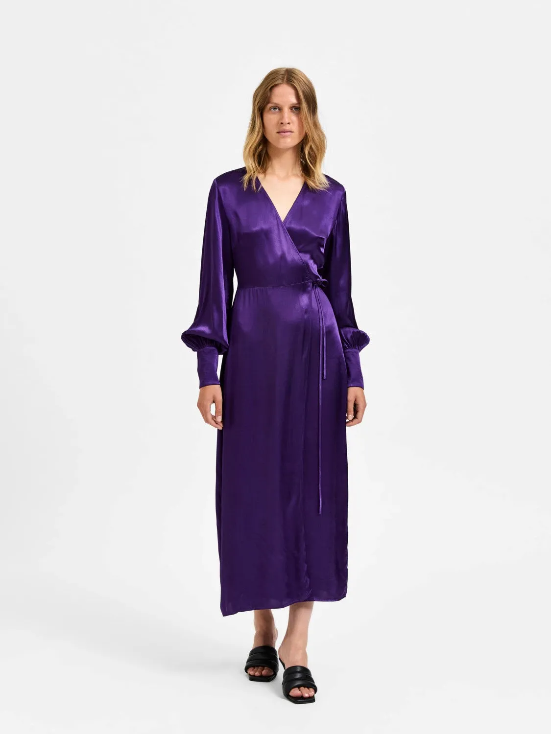 Lyra Ls Ankle Wrap Dress - Acai