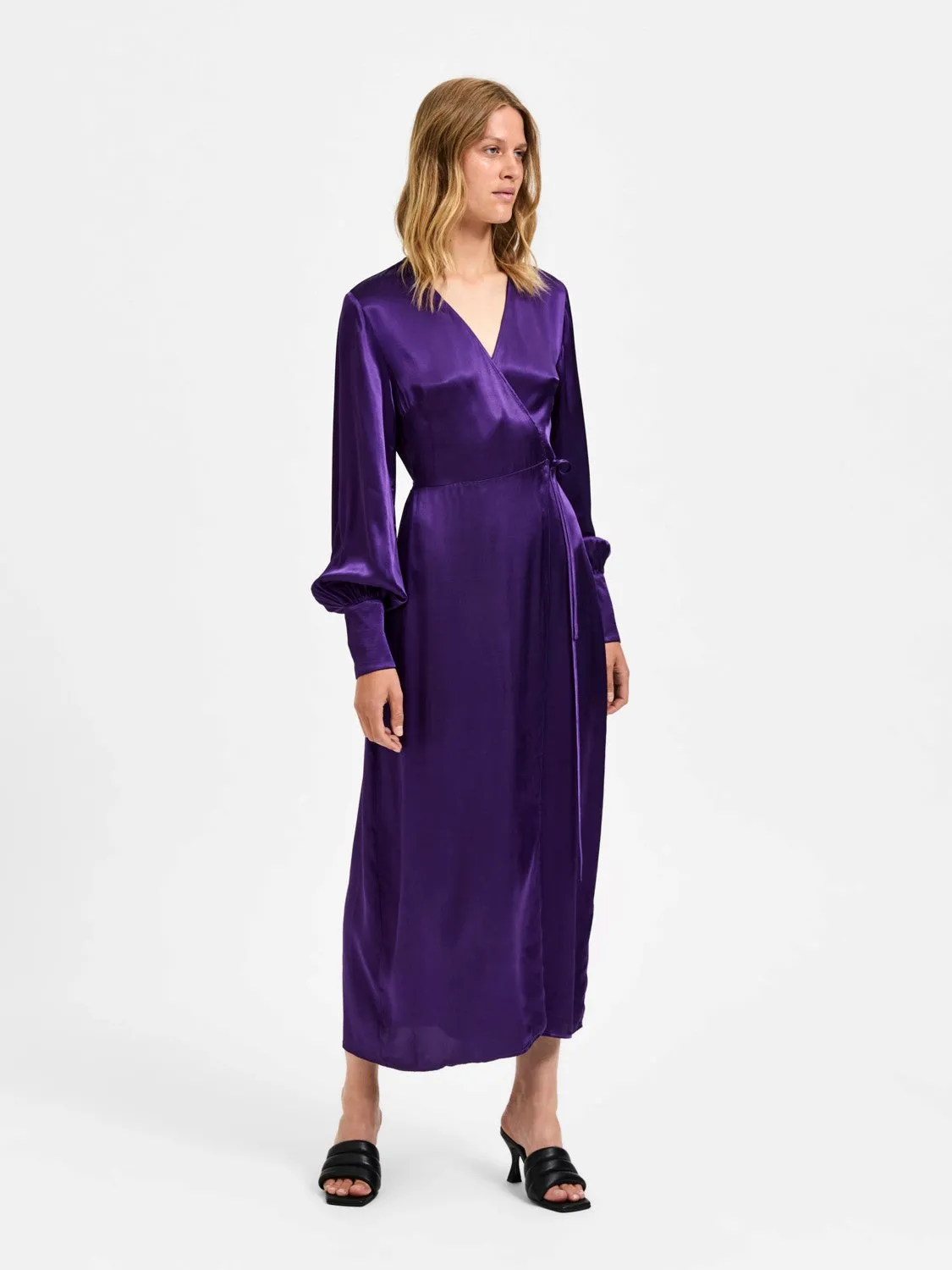 Lyra Ls Ankle Wrap Dress - Acai