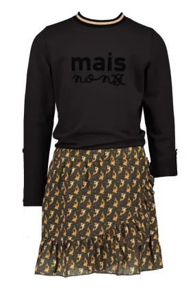 Musia Black Long Sleeve Combi Dress