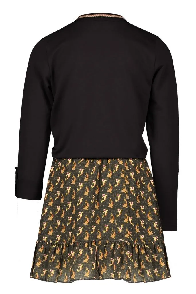 Musia Black Long Sleeve Combi Dress
