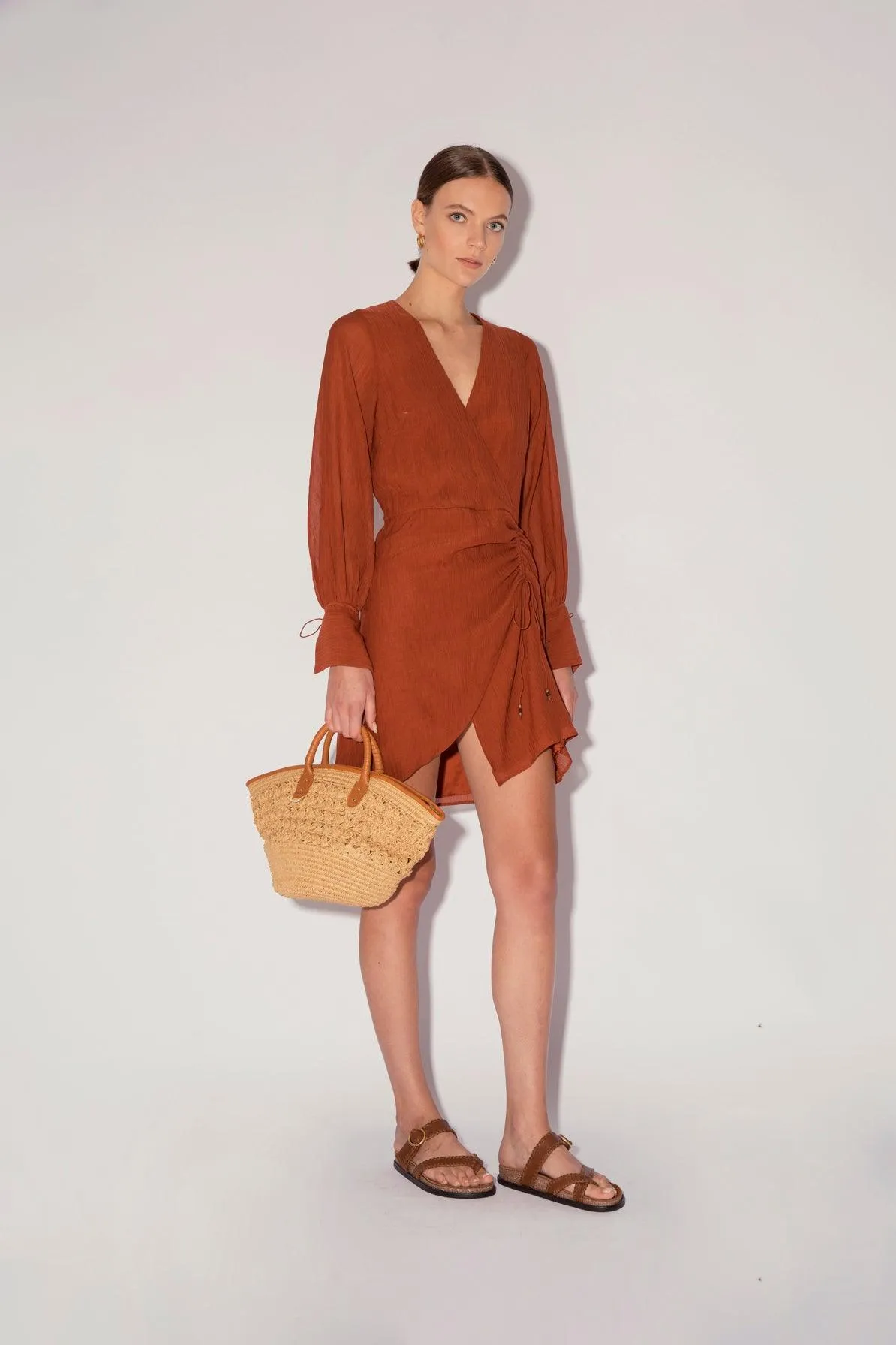 Myrtle Carmine Wrap Dress
