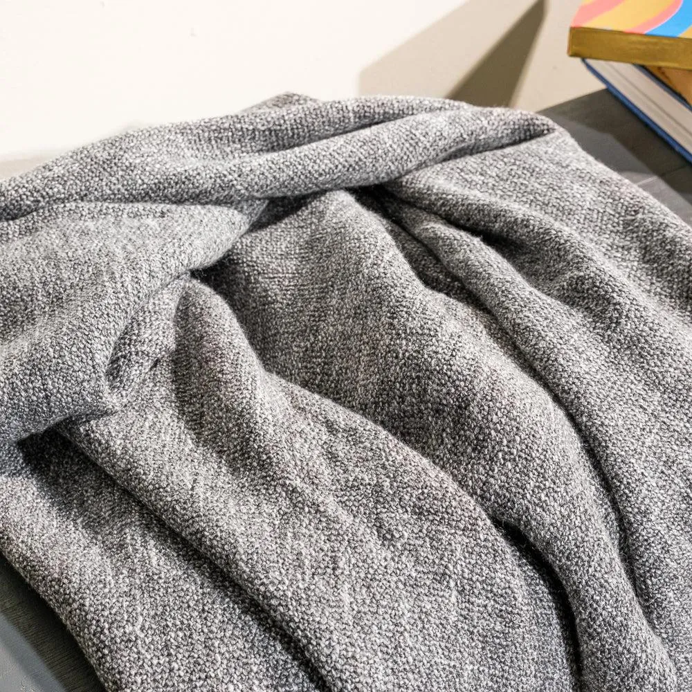 Nest Fringed Throw - Grey