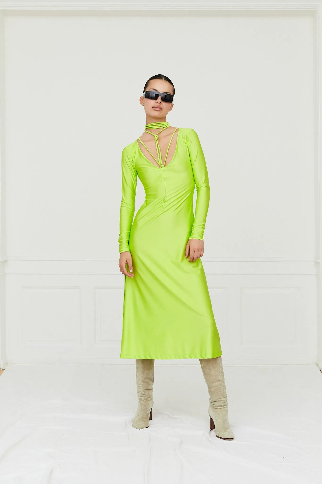 Nikola Dress — Neon Green