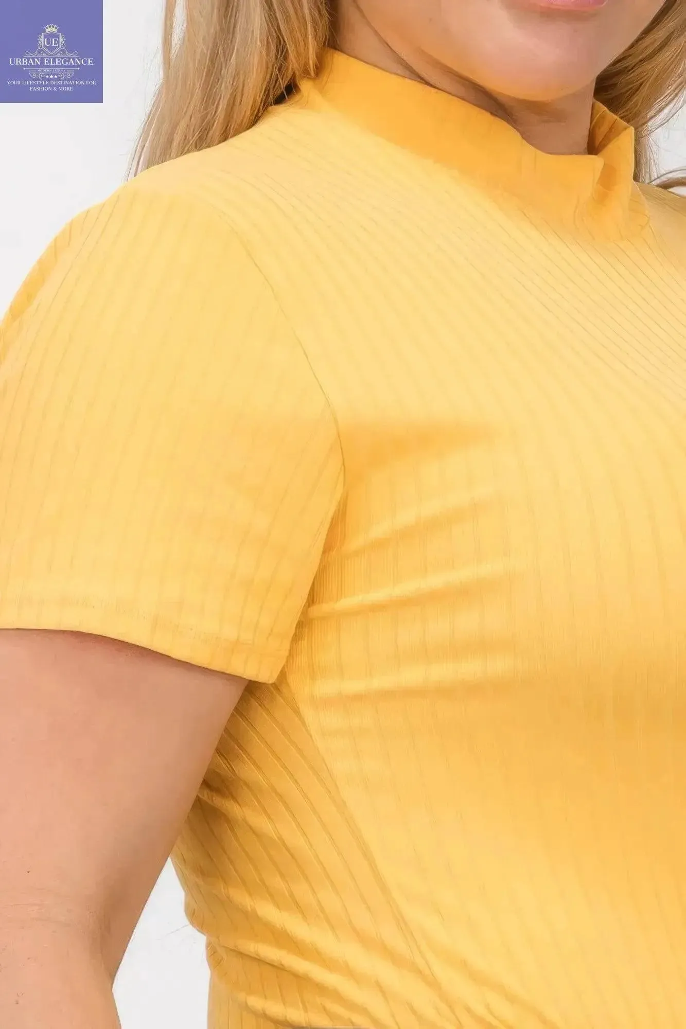 Plus Size Ribbed Short Sleeve Bodysuit