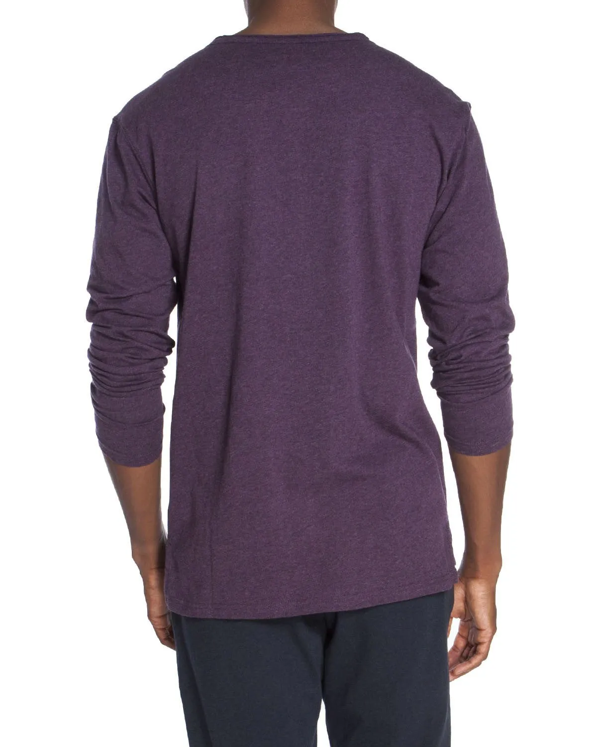 Raw Edge Long Sleeve Pocket Henley