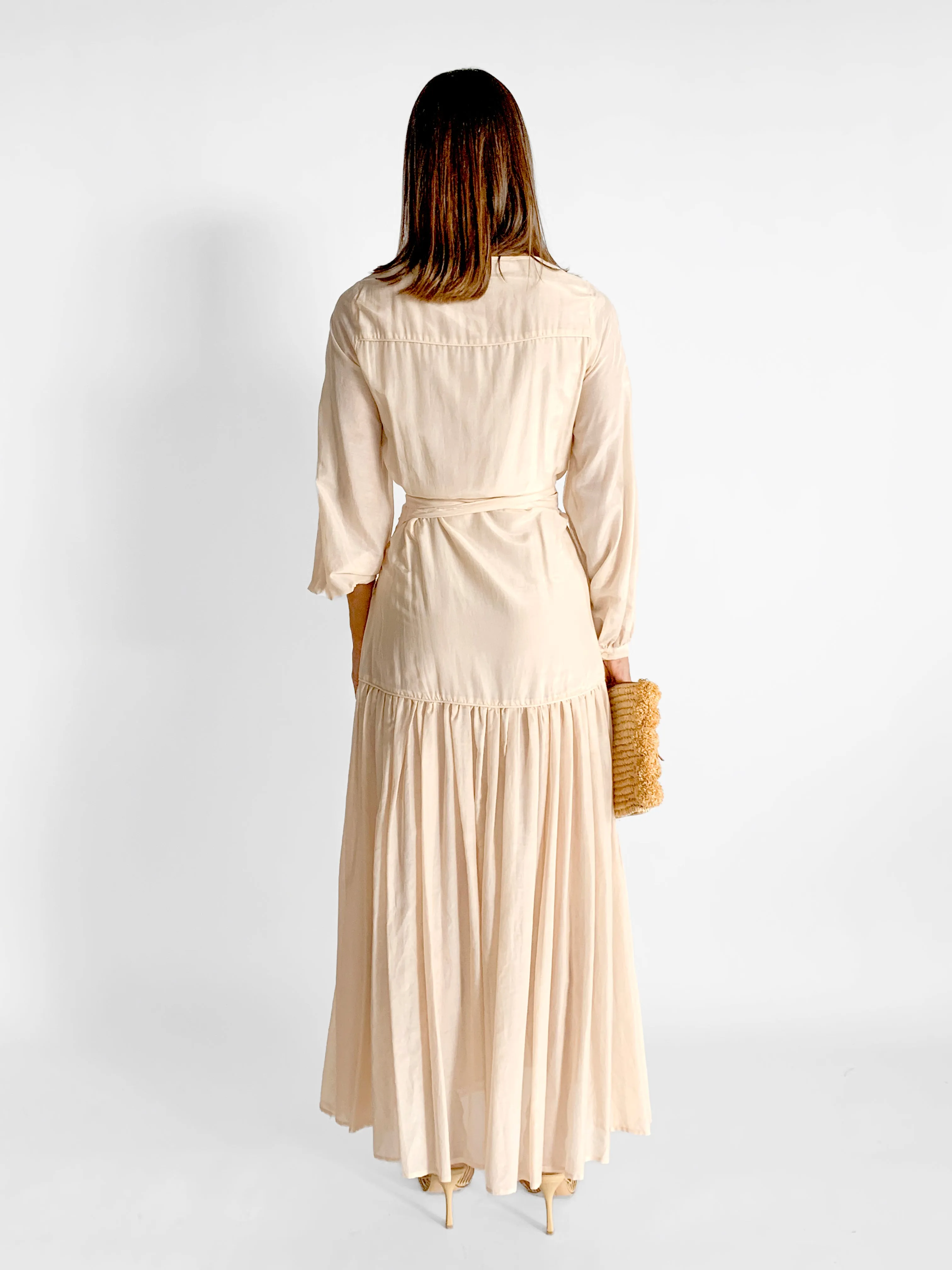 Silk Cotton Wrap Dress