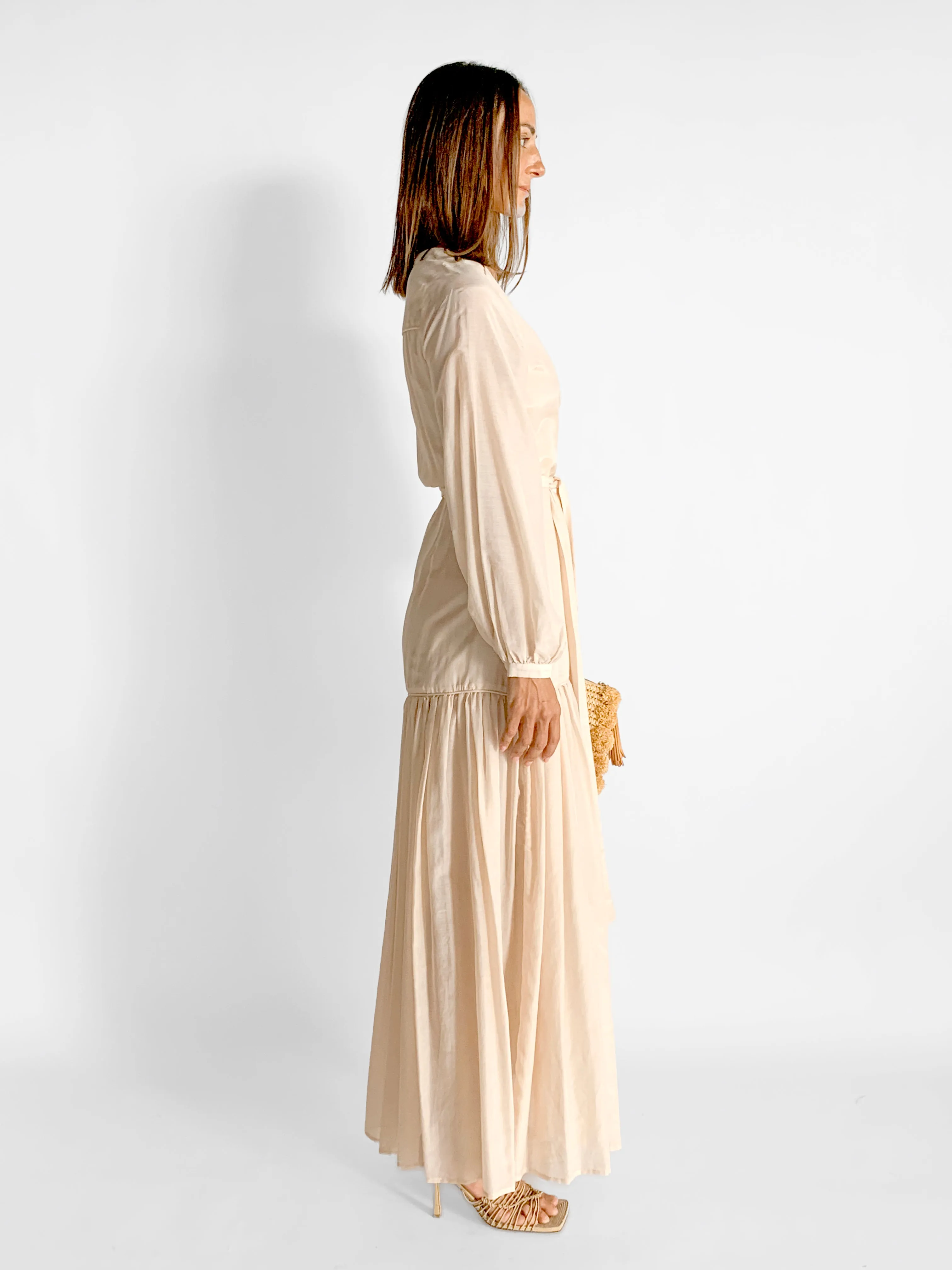 Silk Cotton Wrap Dress