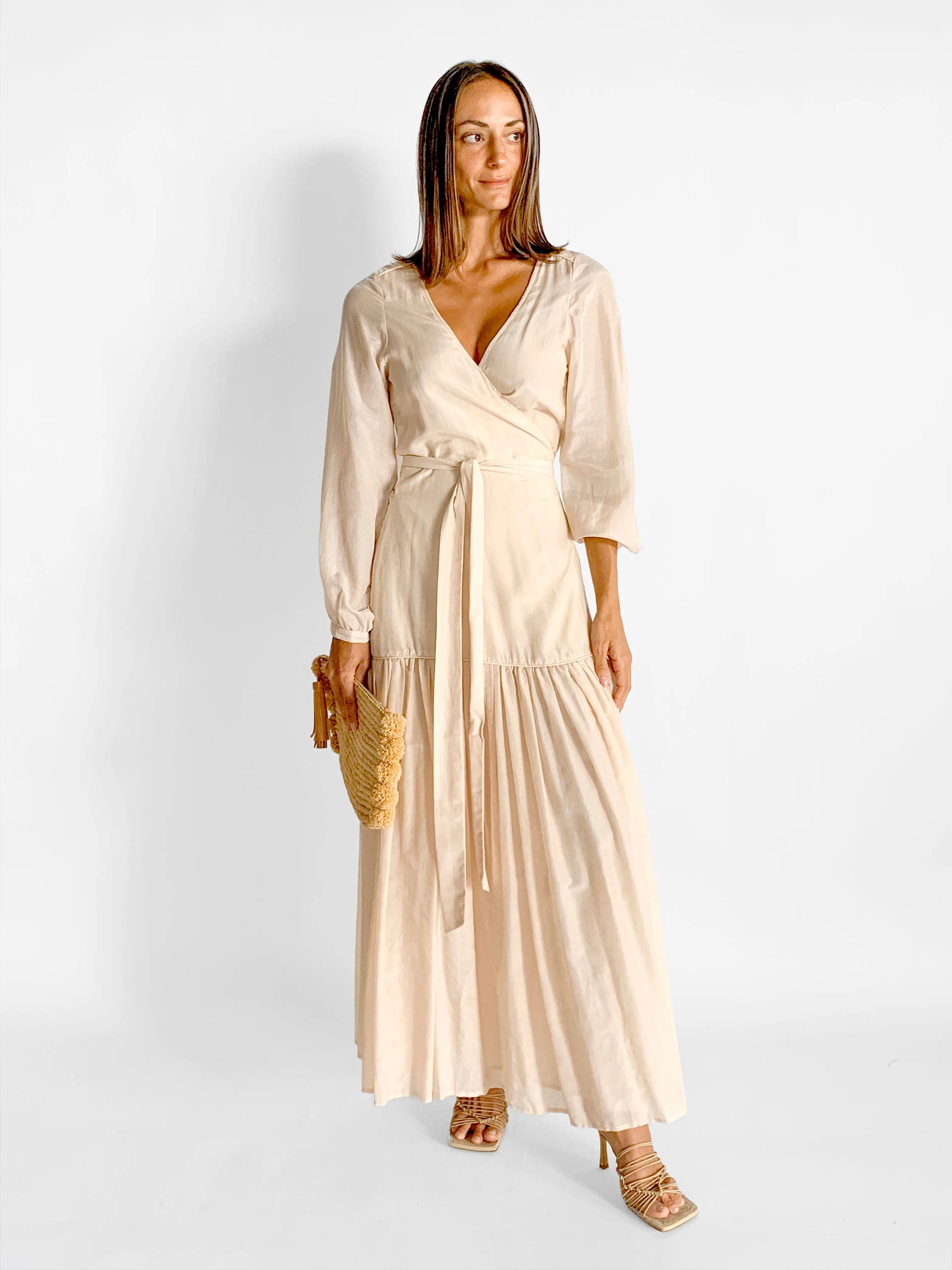 Silk Cotton Wrap Dress