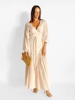 Silk Cotton Wrap Dress