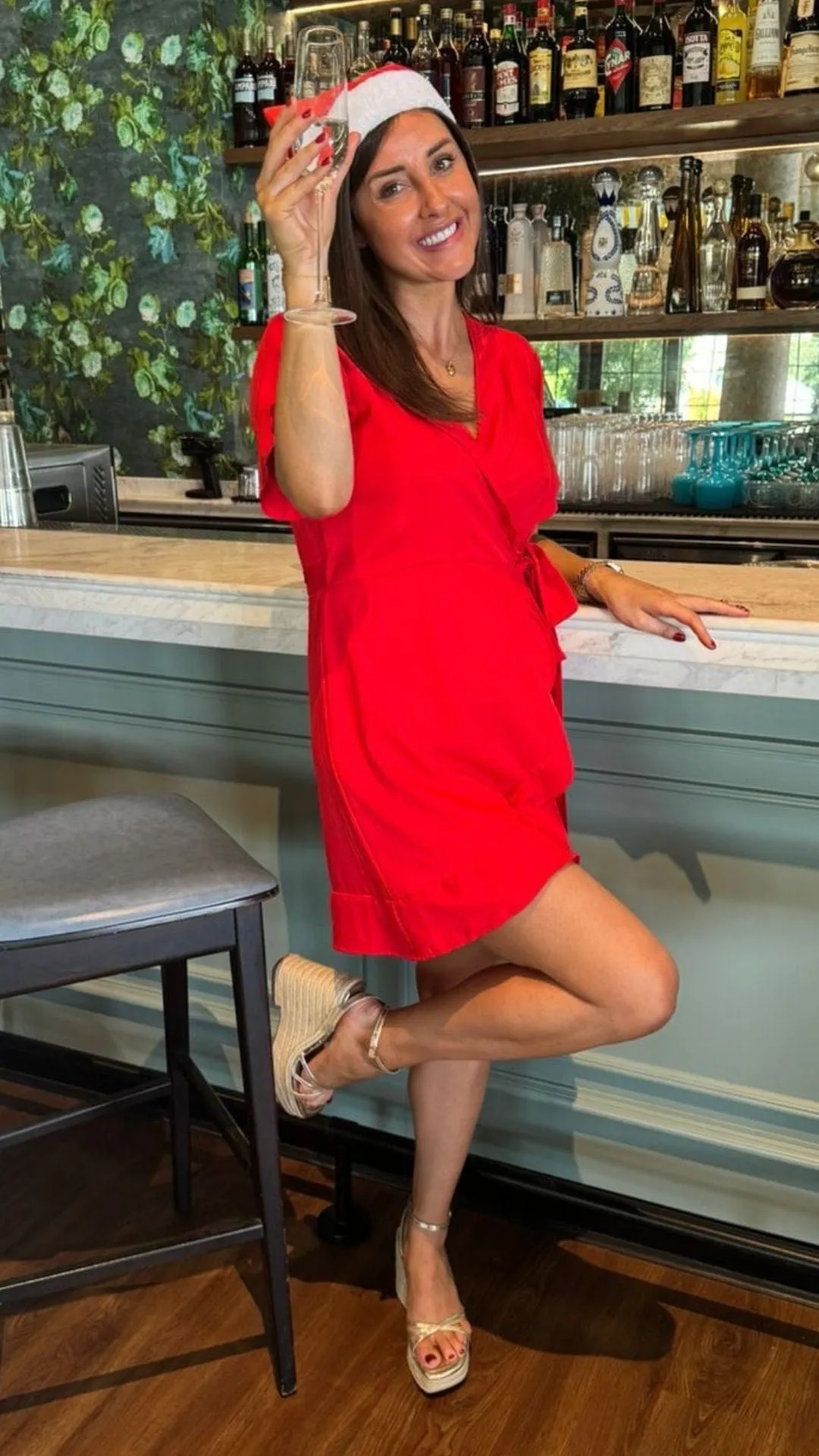 The Flirty Wrap Dress - Christmas Red